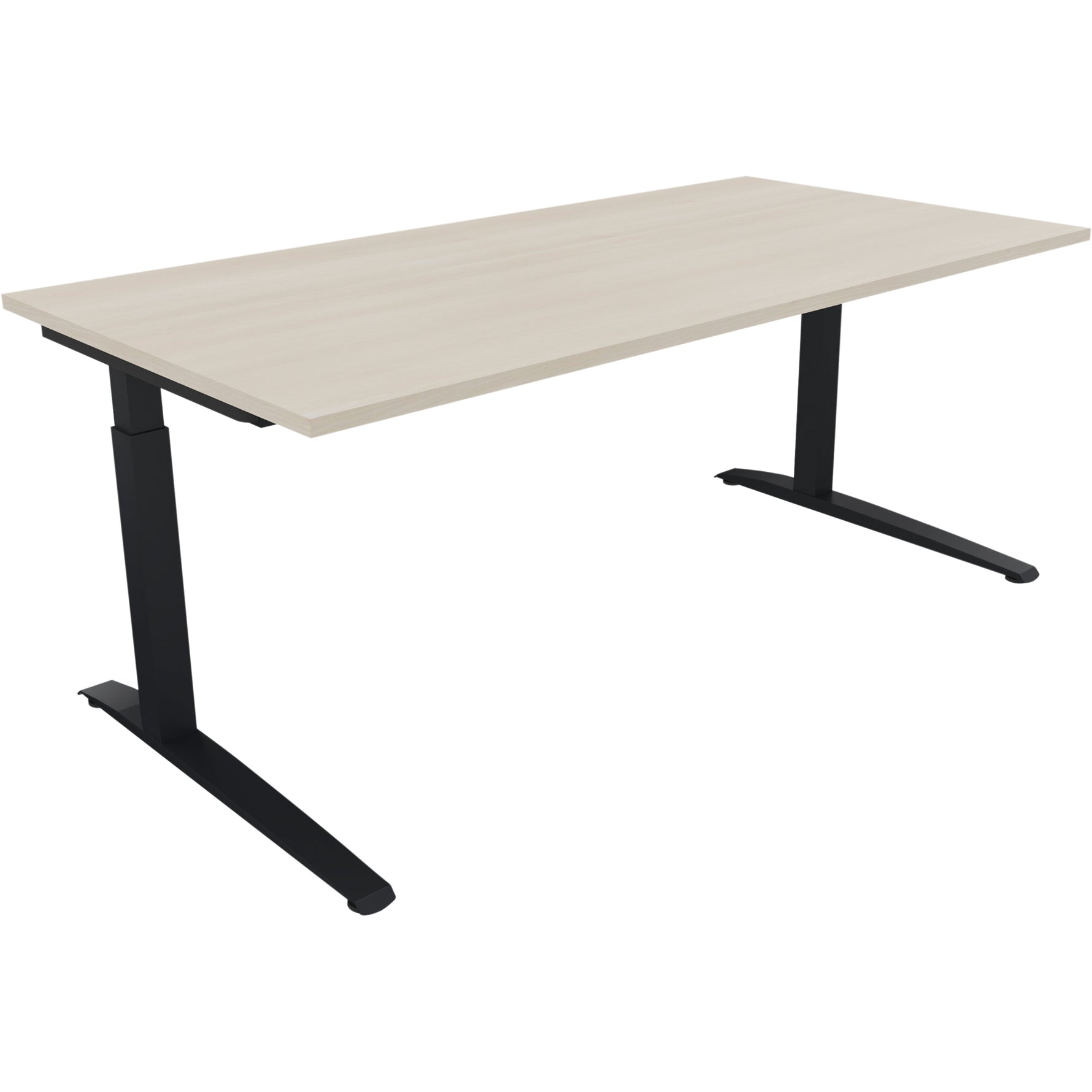 Neutralware Schreibtisch all in one 1.800 x 650-850 x 900 mm (B x H x T) Flachkufe Quadratrohr akazie hell