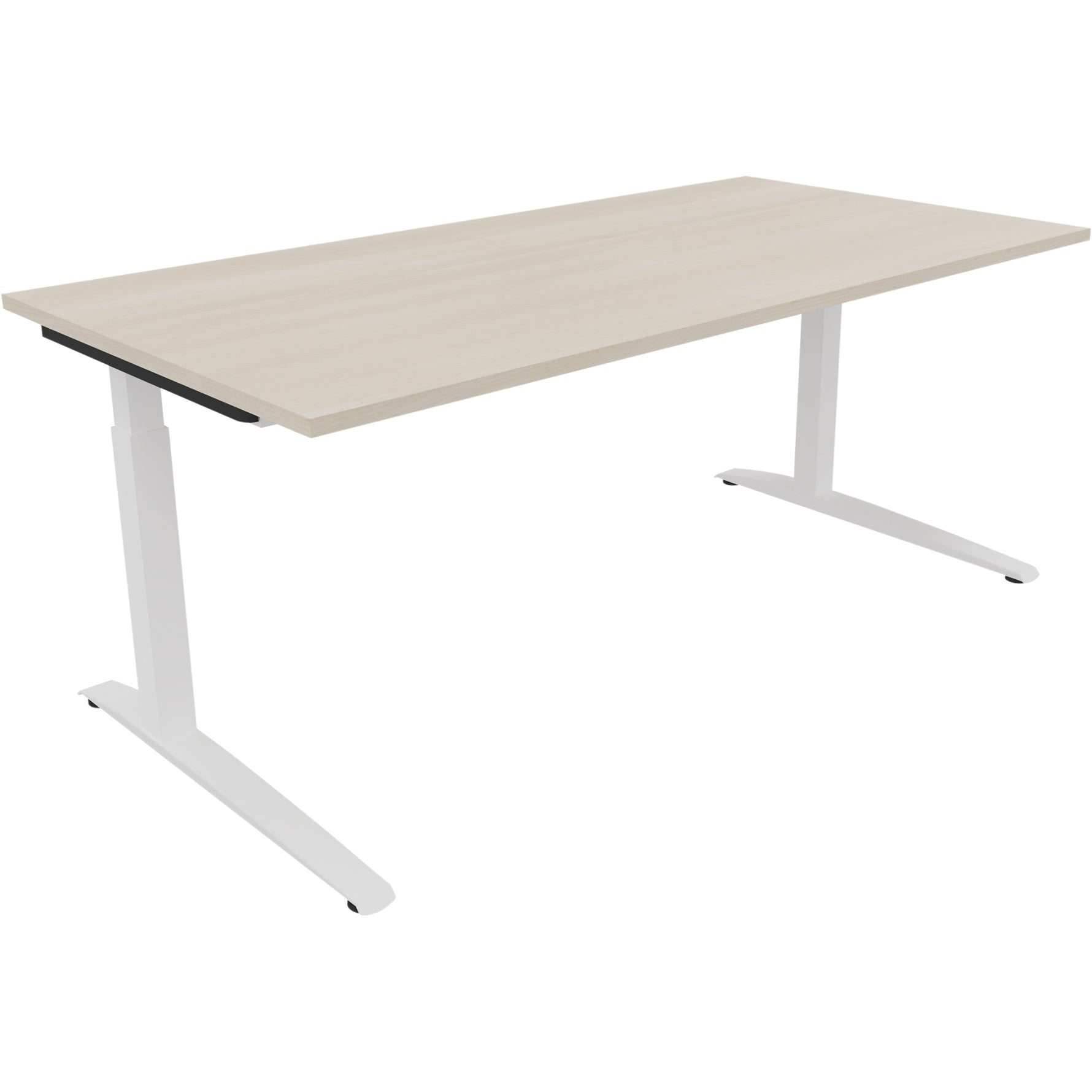Neutralware Schreibtisch all in one 1.800 x 650-850 x 900 mm (B x H x T) Flachkufe Quadratrohr akazie hell – Produktbild