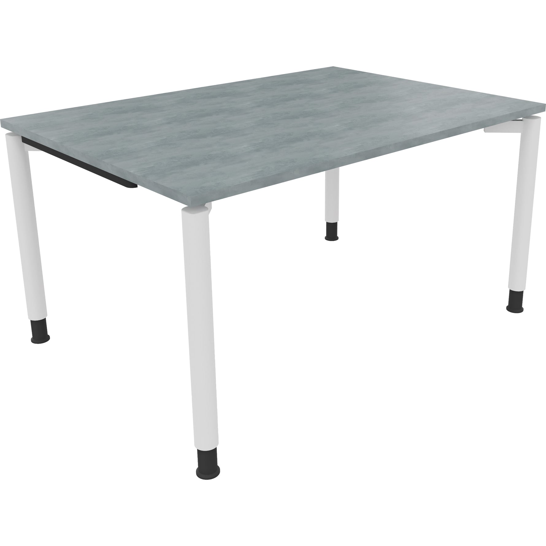Neutralware Schreibtisch all in one 1.400 x 680-820 x 1.000 mm (B x H x T) Vierfuß Rundrohr beton hell – Produktbild 3