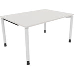 Neutralware Schreibtisch all in one 1.400 x 680-820 x 1.000 mm (B x H x T) Vierfuß Rundrohr diamantweiß – Produktbild 3