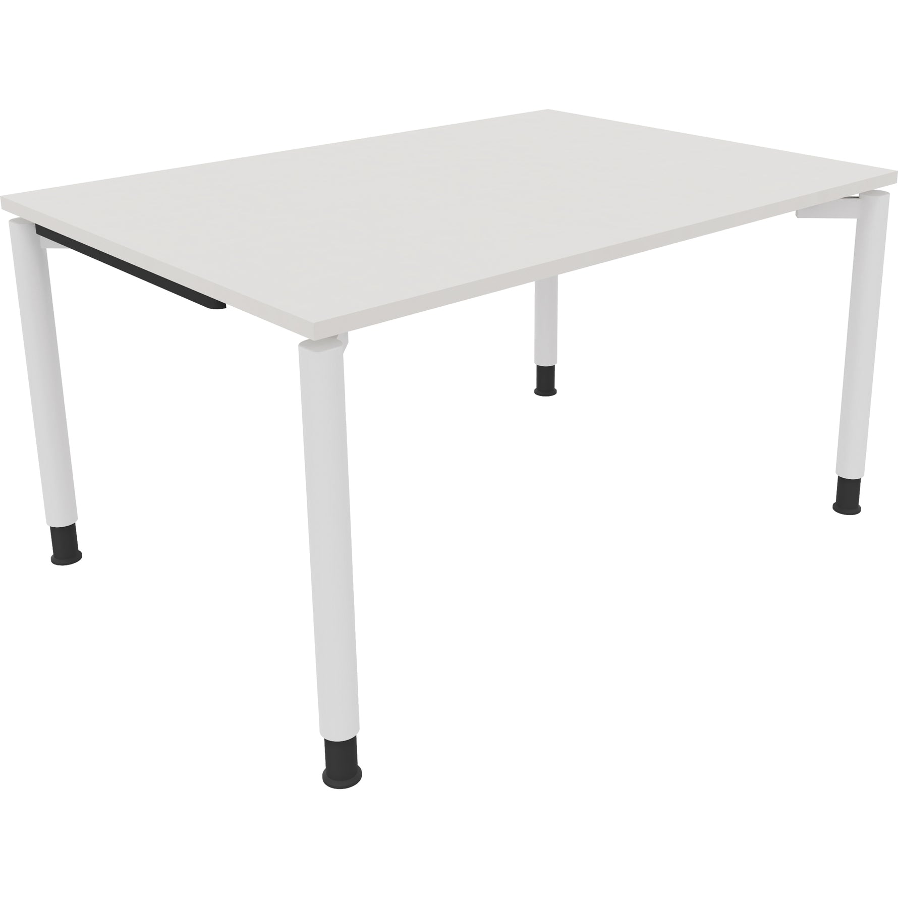 Neutralware Schreibtisch all in one 1.400 x 680-820 x 1.000 mm (B x H x T) Vierfuß Rundrohr diamantweiß – Produktbild 3