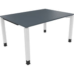Neutralware Schreibtisch all in one 1.400 x 680-820 x 1.000 mm (B x H x T) Vierfuß Quadratrohr lavagrau – Produktbild 3