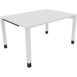 Neutralware Schreibtisch all in one 1.400 x 680-820 x 1.000 mm (B x H x T) Vierfuß Quadratrohr diamantweiß – Produktbild