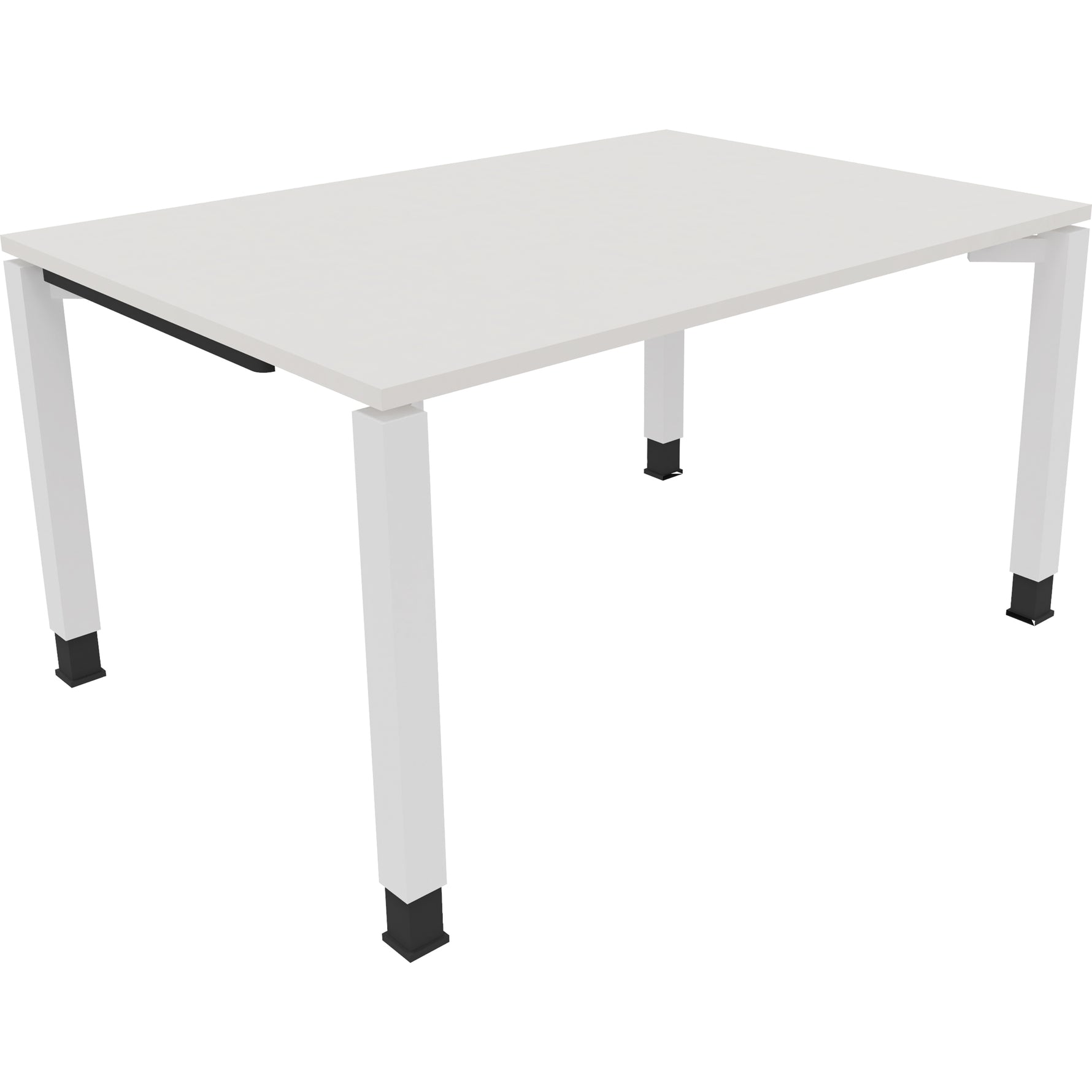 Neutralware Schreibtisch all in one 1.400 x 680-820 x 1.000 mm (B x H x T) Vierfuß Quadratrohr diamantweiß – Produktbild