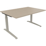 Neutralware Schreibtisch all in one 1.400 x 650-850 x 1.000 mm (B x H x T) Flachkufe Quadratrohr eiche natur –