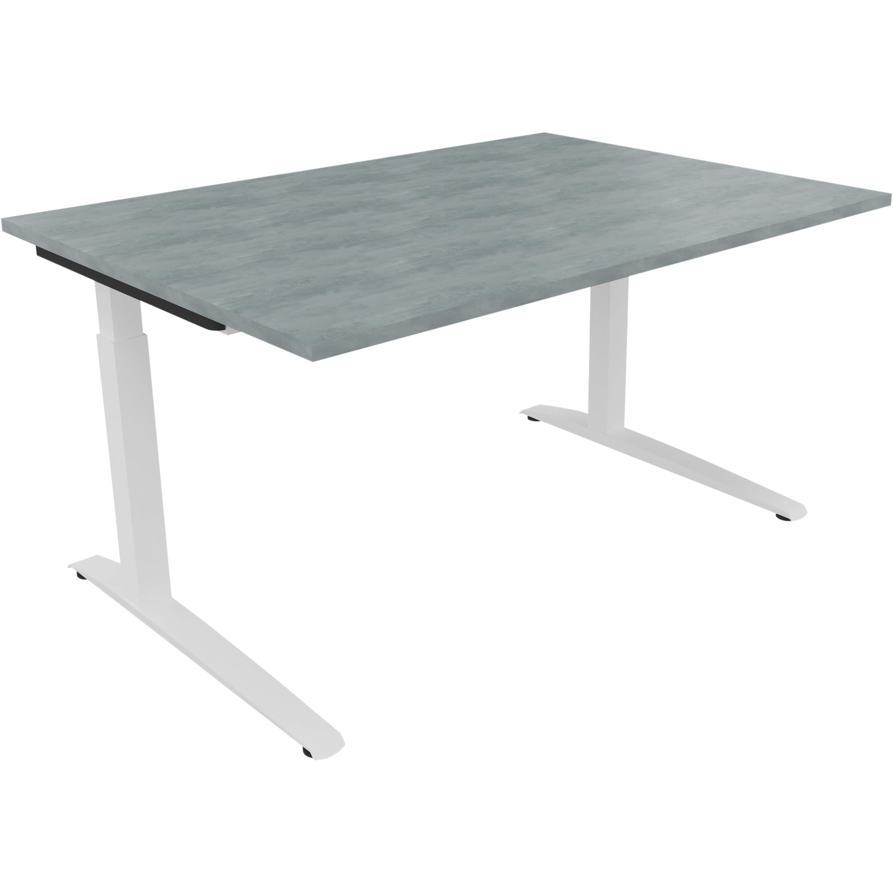 Neutralware Schreibtisch all in one 1.400 x 650-850 x 1.000 mm (B x H x T) Flachkufe Quadratrohr beton hell –