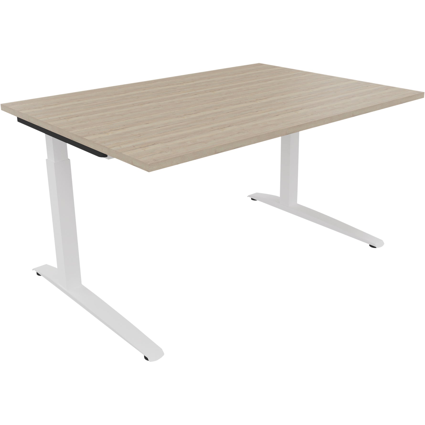 Neutralware Schreibtisch all in one 1.400 x 650-850 x 1.000 mm (B x H x T) Flachkufe Quadratrohr eiche natur –