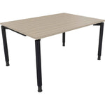 Schreibtisch all in one 1.400 x 680-820 x 1.000 mm (B x H x T) Vierfuß Rundrohr eiche natur