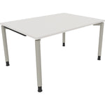 Neutralware Schreibtisch all in one 1.400 x 680-820 x 1.000 mm (B x H x T) Vierfuß Rundrohr diamantweiß – Produktbild 2