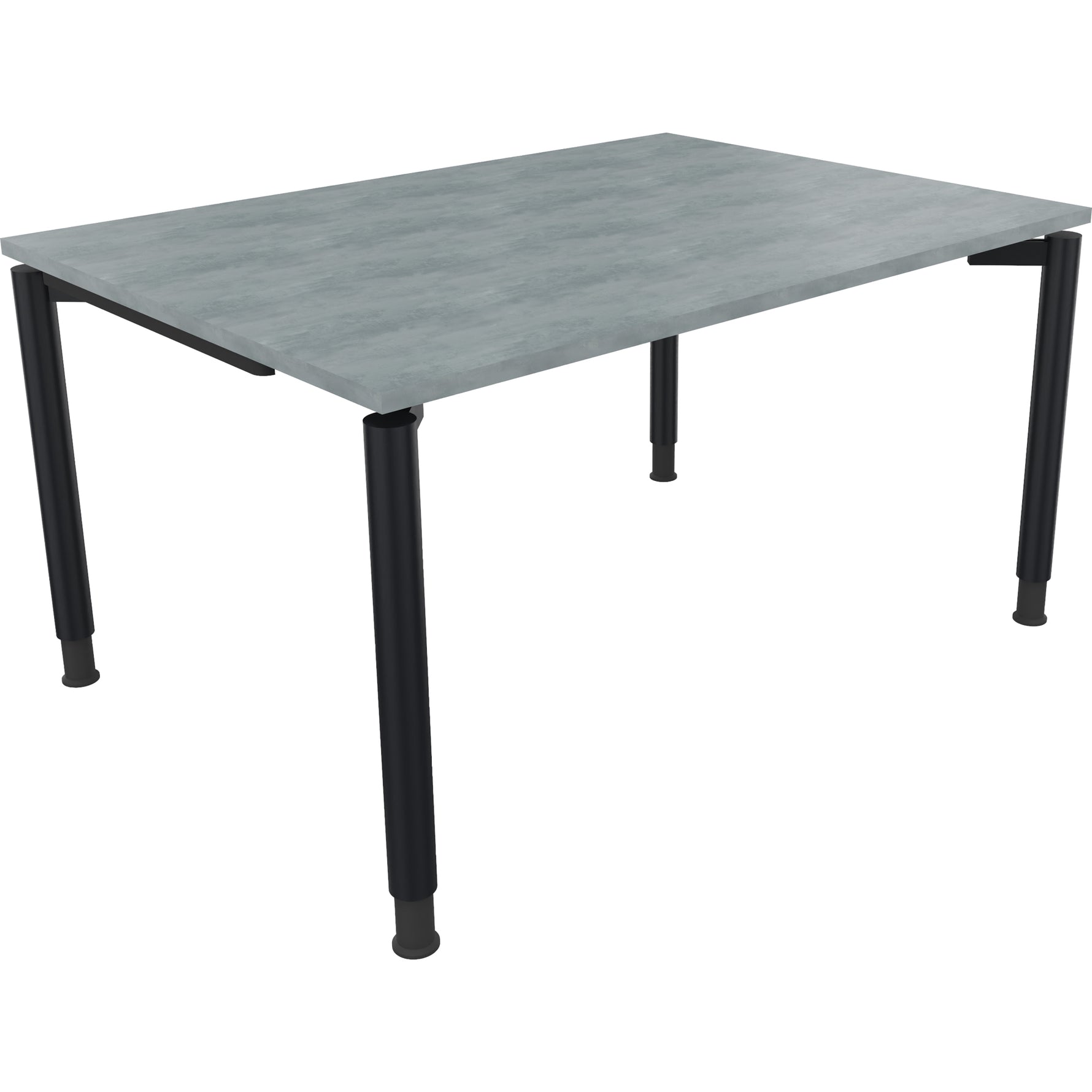Neutralware Schreibtisch all in one 1.400 x 680-820 x 1.000 mm (B x H x T) Vierfuß Rundrohr beton hell