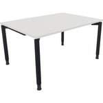 Neutralware Schreibtisch all in one 1.400 x 680-820 x 1.000 mm (B x H x T) Vierfuß Rundrohr diamantweiß