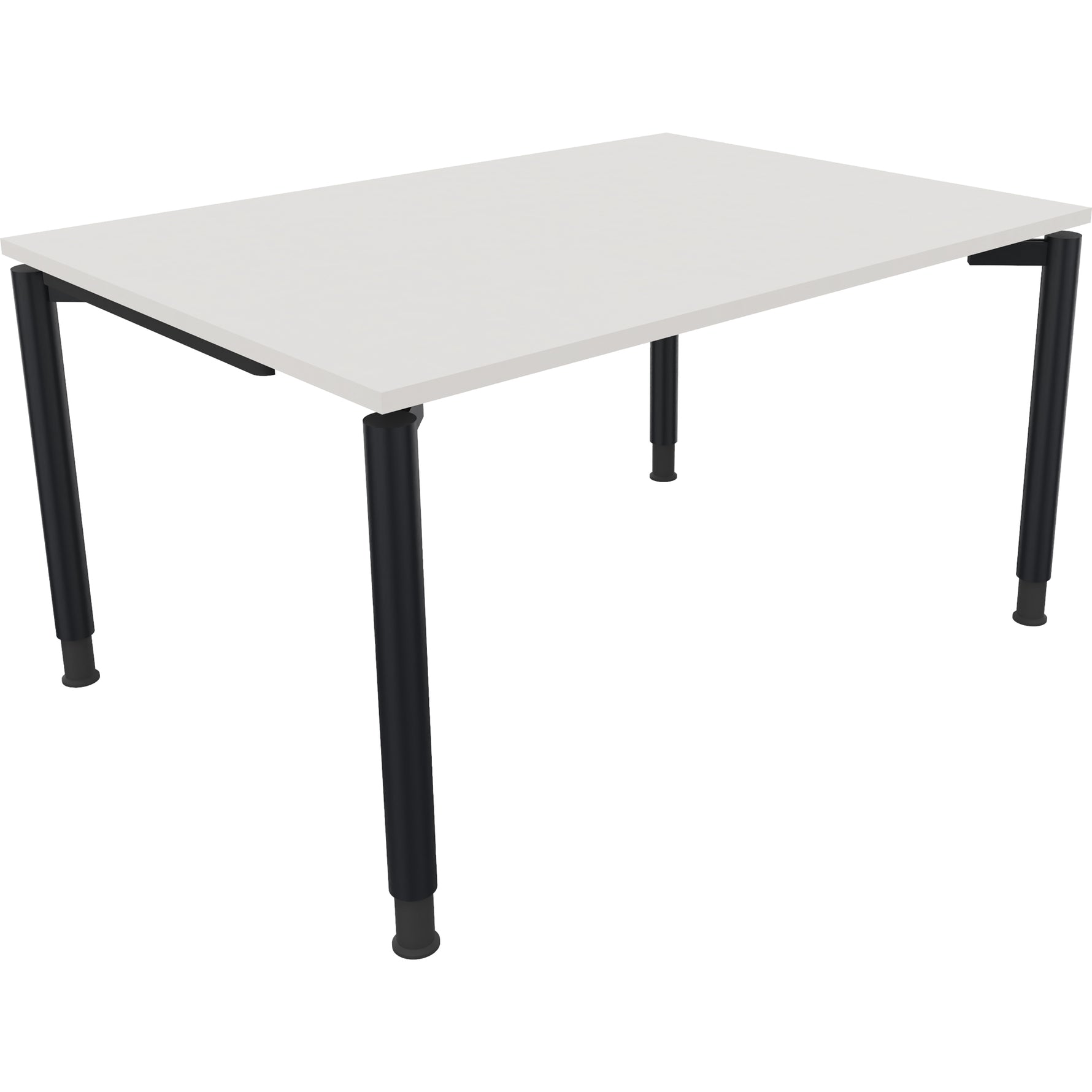 Neutralware Schreibtisch all in one 1.400 x 680-820 x 1.000 mm (B x H x T) Vierfuß Rundrohr diamantweiß