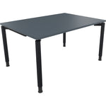 Neutralware Schreibtisch all in one 1.400 x 680-820 x 1.000 mm (B x H x T) Vierfuß Rundrohr lavagrau