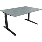 Neutralware Schreibtisch all in one 1.400 x 650-850 x 1.000 mm (B x H x T) Flachkufe Quadratrohr beton hell