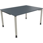 Neutralware Schreibtisch all in one 1.400 x 680-820 x 1.000 mm (B x H x T) Vierfuß Rundrohr lavagrau – Produktbild 2