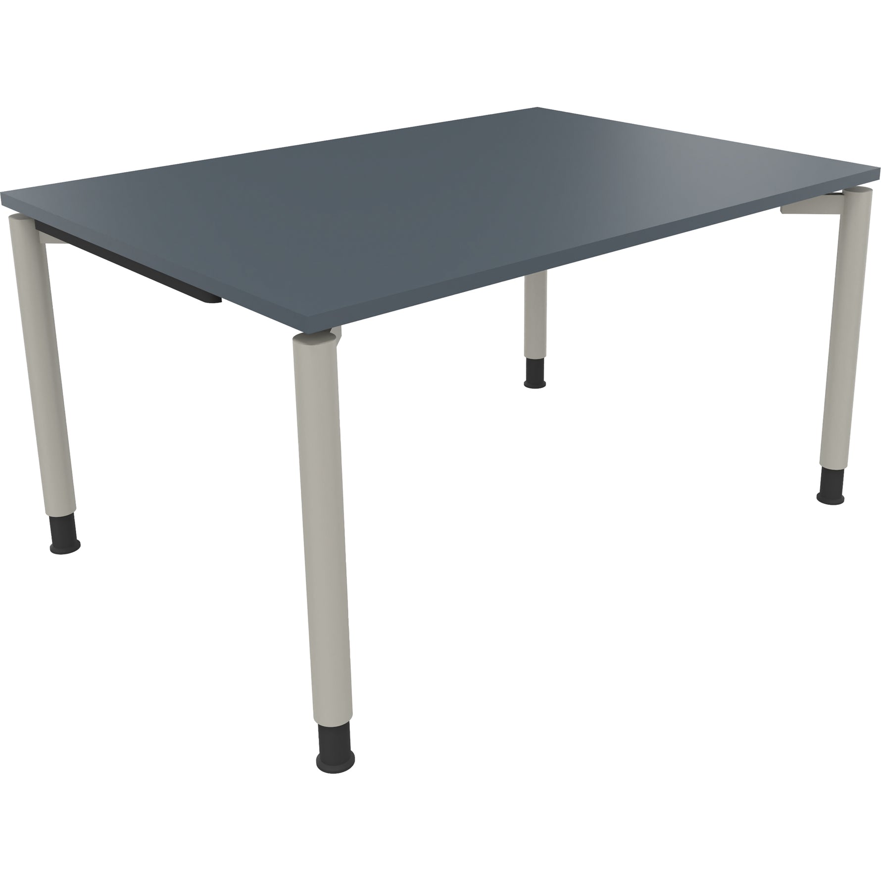 Neutralware Schreibtisch all in one 1.400 x 680-820 x 1.000 mm (B x H x T) Vierfuß Rundrohr lavagrau – Produktbild 2