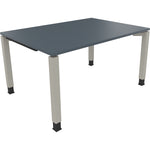 Neutralware Schreibtisch all in one 1.400 x 680-820 x 1.000 mm (B x H x T) Vierfuß Quadratrohr lavagrau – Produktbild 2