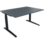 Neutralware Schreibtisch all in one 1.400 x 650-850 x 1.000 mm (B x H x T) Flachkufe Quadratrohr lavagrau