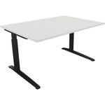 Neutralware Schreibtisch all in one 1.400 x 650-850 x 1.000 mm (B x H x T) Flachkufe Quadratrohr diamantweiß