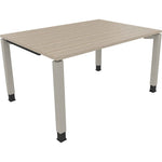 Schreibtisch all in one 1.400 x 680-820 x 1.000 mm (B x H x T) Vierfuß Quadratrohr eiche natur