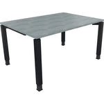 Neutralware Schreibtisch all in one 1.400 x 680-820 x 1.000 mm (B x H x T) Vierfuß Quadratrohr beton hell
