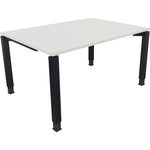 Neutralware Schreibtisch all in one 1.400 x 680-820 x 1.000 mm (B x H x T) Vierfuß Quadratrohr diamantweiß
