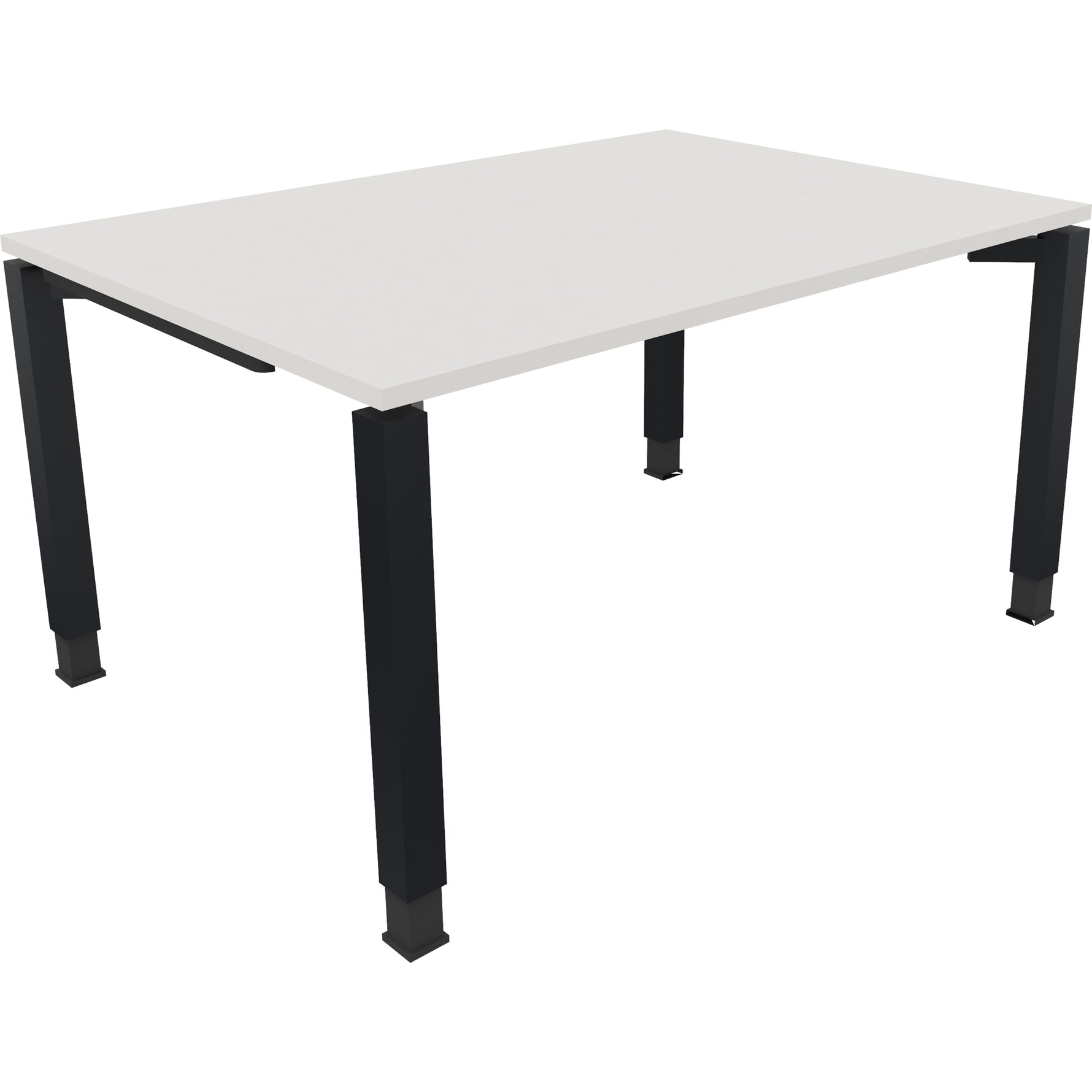 Neutralware Schreibtisch all in one 1.400 x 680-820 x 1.000 mm (B x H x T) Vierfuß Quadratrohr diamantweiß