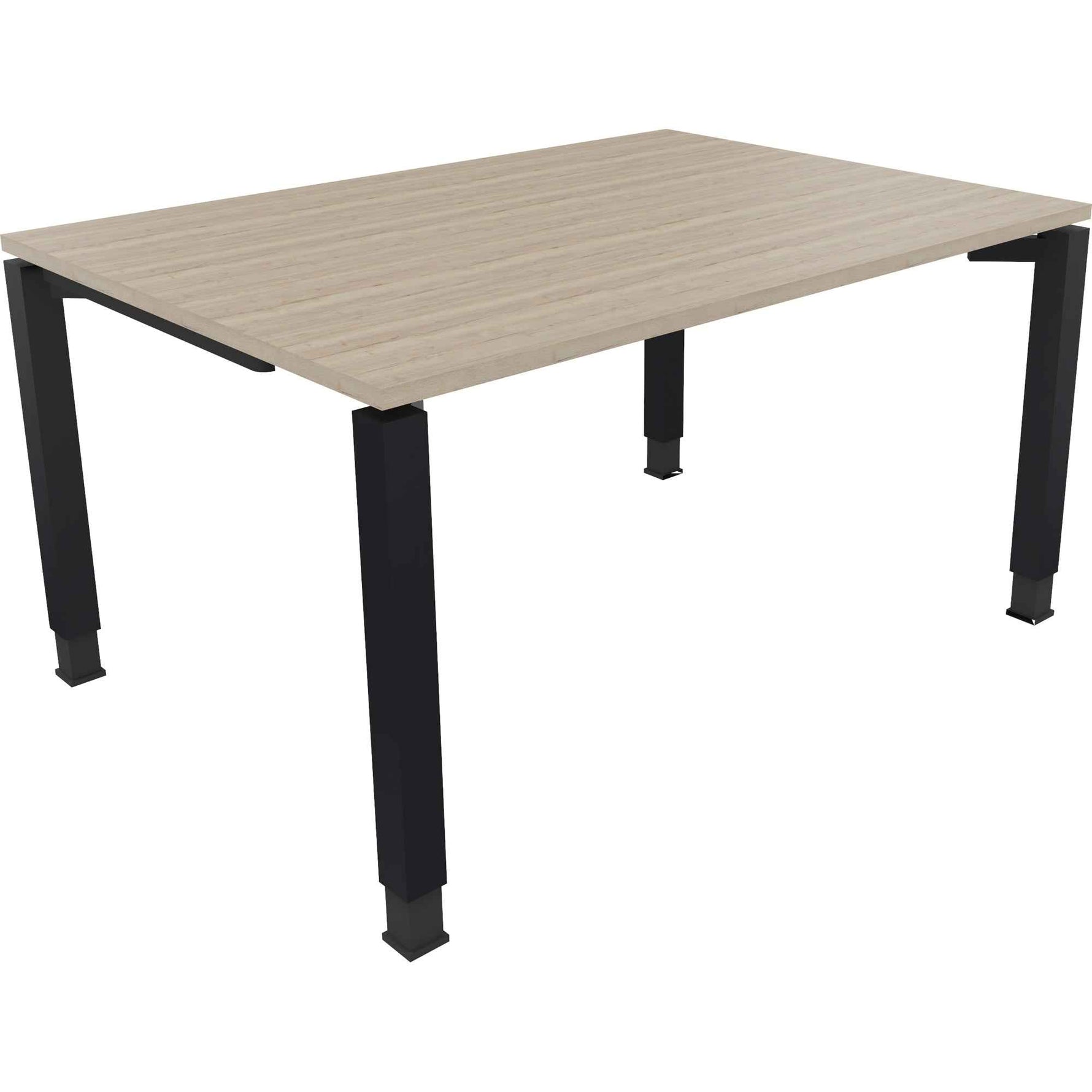 Schreibtisch all in one 1.400 x 680-820 x 1.000 mm (B x H x T) Vierfuß Quadratrohr eiche natur