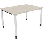 Neutralware Schreibtisch all in one 1.200 x 680-820 x 900 mm (B x H x T) Vierfuß Rundrohr akazie hell – Produktbild 3