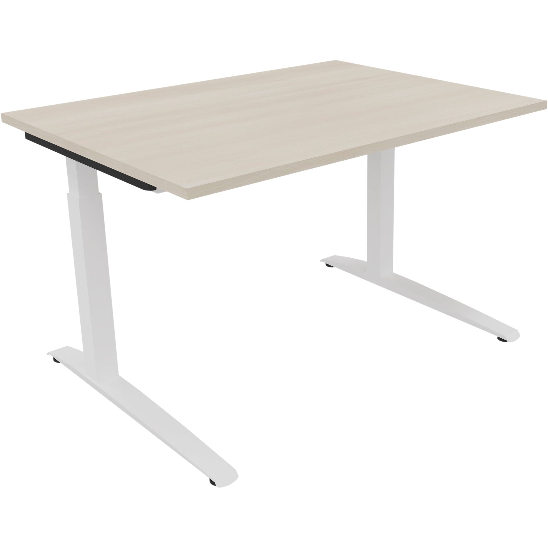 Neutralware Schreibtisch all in one 1.200 x 650-850 x 900 mm (B x H x T) Flachkufe Quadratrohr akazie hell – Produktbild