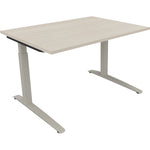 Neutralware Schreibtisch all in one 1.200 x 650-850 x 900 mm (B x H x T) Flachkufe Quadratrohr akazie hell – Produktbild