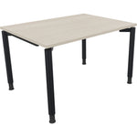 Neutralware Schreibtisch all in one 1.200 x 680-820 x 900 mm (B x H x T) Vierfuß Quadratrohr akazie hell