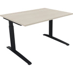 Neutralware Schreibtisch all in one 1.200 x 650-850 x 900 mm (B x H x T) Flachkufe Quadratrohr akazie hell