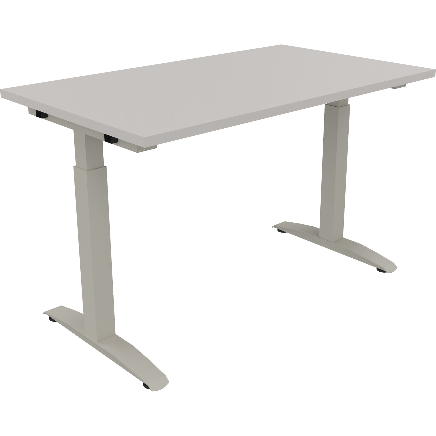 Neutralware Schreibtisch all in one 1.200 x 650-850 x 700 mm (B x H x T) Flachkufe Quadratrohr lichtgrau – Produktbild 2