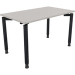 Neutralware Schreibtisch all in one 1.200 x 680-820 x 700 mm (B x H x T) Vierfuß Rundrohr lichtgrau