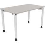Neutralware Schreibtisch all in one 1.200 x 680-820 x 700 mm (B x H x T) Vierfuß Rundrohr lichtgrau – Produktbild 3