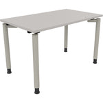 Neutralware Schreibtisch all in one 1.200 x 680-820 x 700 mm (B x H x T) Vierfuß Rundrohr lichtgrau – Produktbild 2