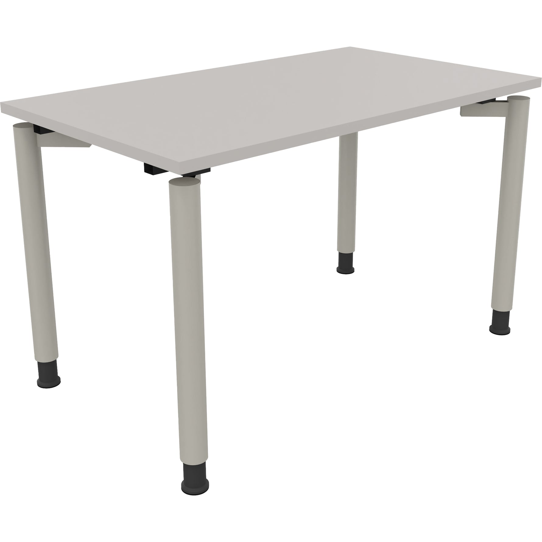 Neutralware Schreibtisch all in one 1.200 x 680-820 x 700 mm (B x H x T) Vierfuß Rundrohr lichtgrau – Produktbild 2
