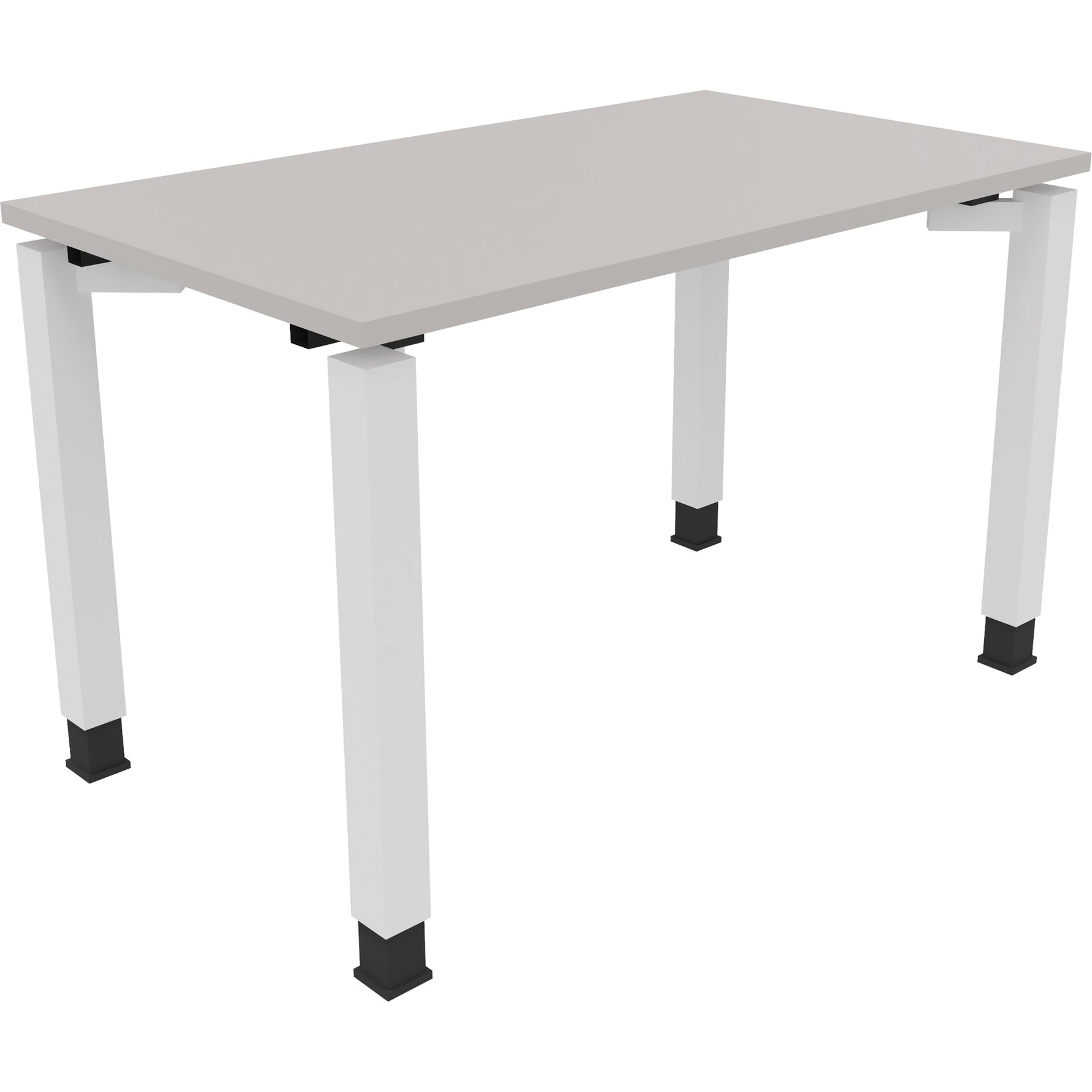 Neutralware Schreibtisch all in one 1.200 x 680-820 x 700 mm (B x H x T) Vierfuß Quadratrohr lichtgrau – Produktbild 3