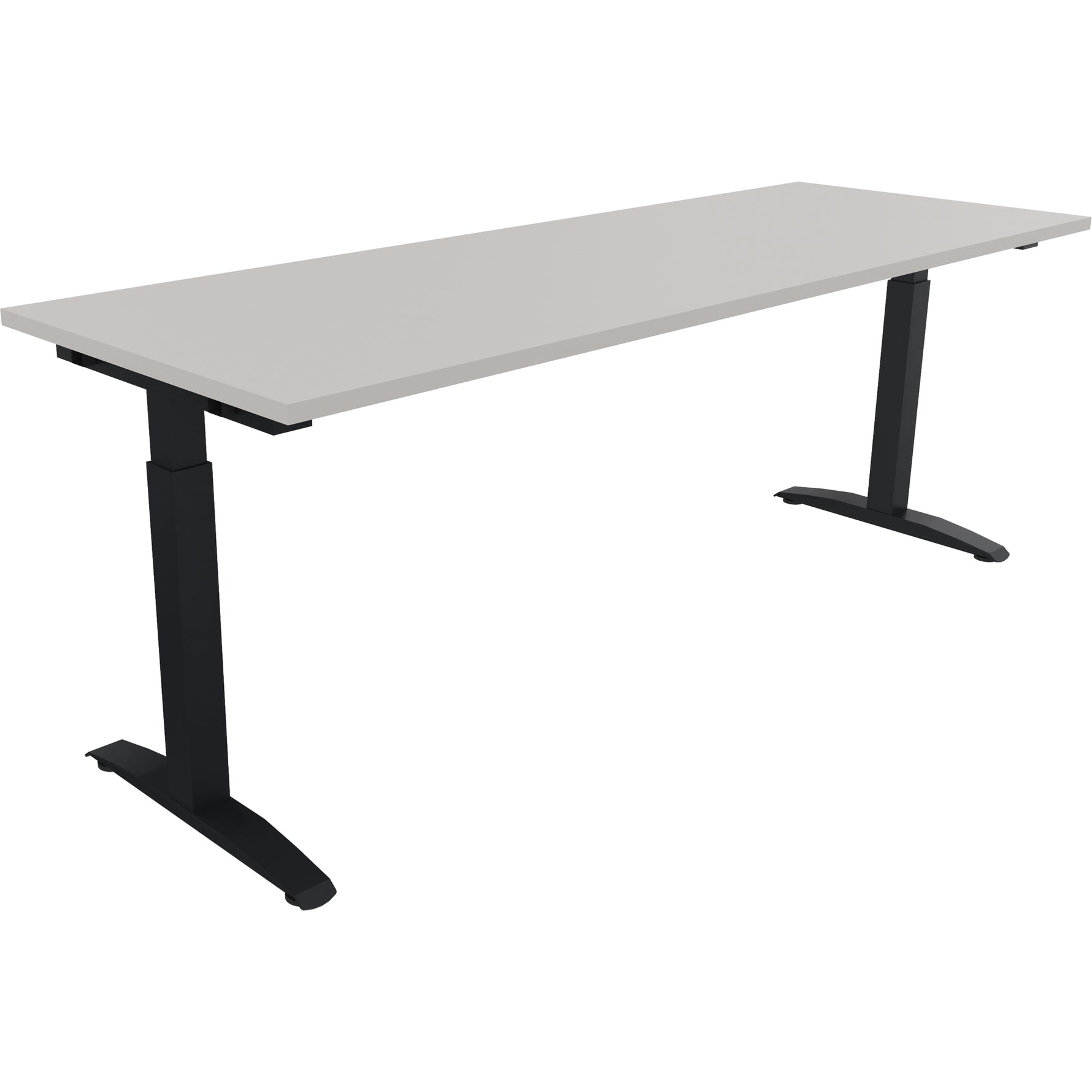 Neutralware Schreibtisch all in one 1.200 x 650-850 x 700 mm (B x H x T) Flachkufe Quadratrohr lichtgrau