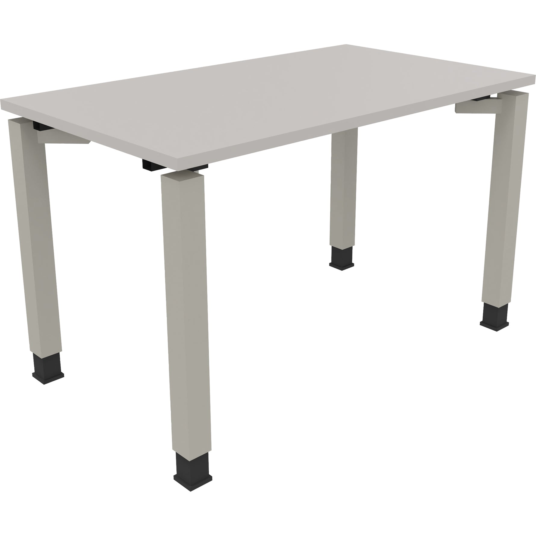 Neutralware Schreibtisch all in one 1.200 x 680-820 x 700 mm (B x H x T) Vierfuß Quadratrohr lichtgrau – Produktbild 2