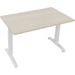 Neutralware Schreibtisch all in one 1.200 x 650-850 x 700 mm (B x H x T) Flachkufe Quadratrohr akazie hell – Produktbild