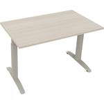 Neutralware Schreibtisch all in one 1.200 x 650-850 x 700 mm (B x H x T) Flachkufe Quadratrohr akazie hell – Produktbild