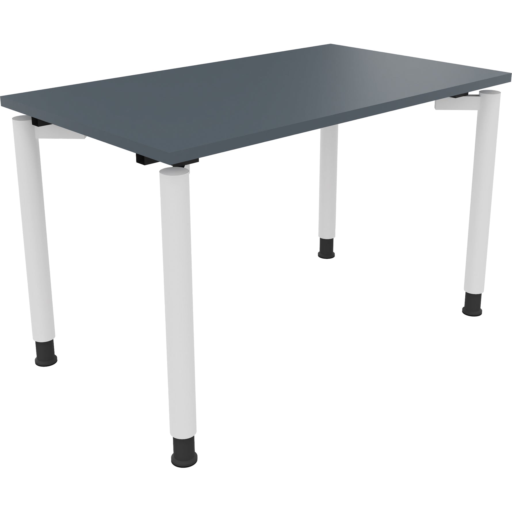 Neutralware Schreibtisch all in one 1.200 x 680-820 x 700 mm (B x H x T) Vierfuß Rundrohr lavagrau – Produktbild 3
