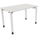 Neutralware Schreibtisch all in one 1.200 x 680-820 x 700 mm (B x H x T) Vierfuß Rundrohr diamant weiß – Produktbild 3