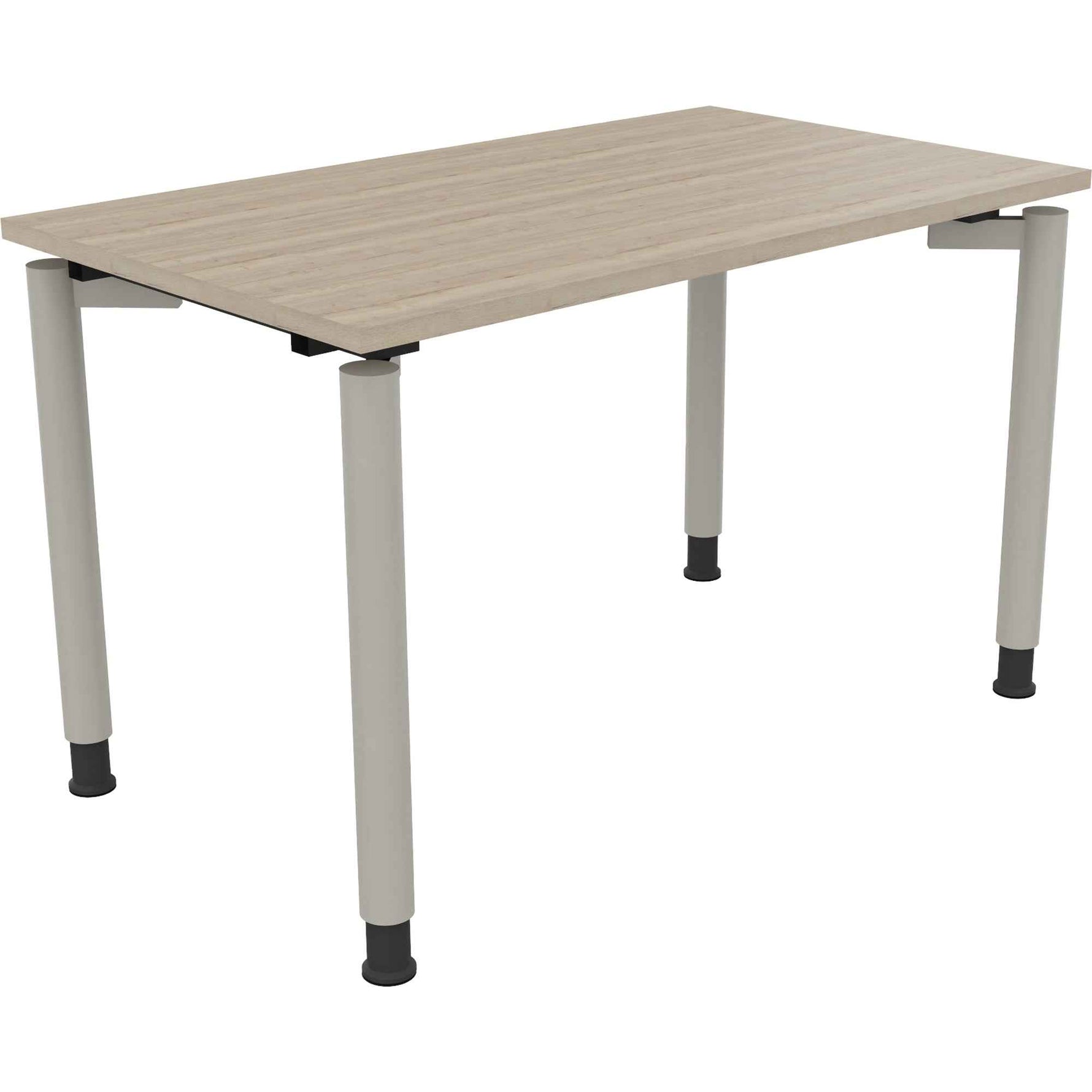 Schreibtisch all in one 1.200 x 680-820 x 700 mm (B x H x T) Vierfuß Rundrohr eiche natur