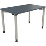 Neutralware Schreibtisch all in one 1.200 x 680-820 x 700 mm (B x H x T) Vierfuß Rundrohr lavagrau