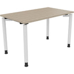 Neutralware Schreibtisch all in one 1.200 x 680-820 x 700 mm (B x H x T) Vierfuß Rundrohr eiche natur – Produktbild 3
