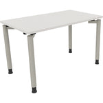 Neutralware Schreibtisch all in one 1.200 x 680-820 x 700 mm (B x H x T) Vierfuß Rundrohr diamant weiß – Produktbild 2