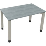 Neutralware Schreibtisch all in one 1.200 x 680-820 x 700 mm (B x H x T) Vierfuß Quadratrohr beton hell – Produktbild 2